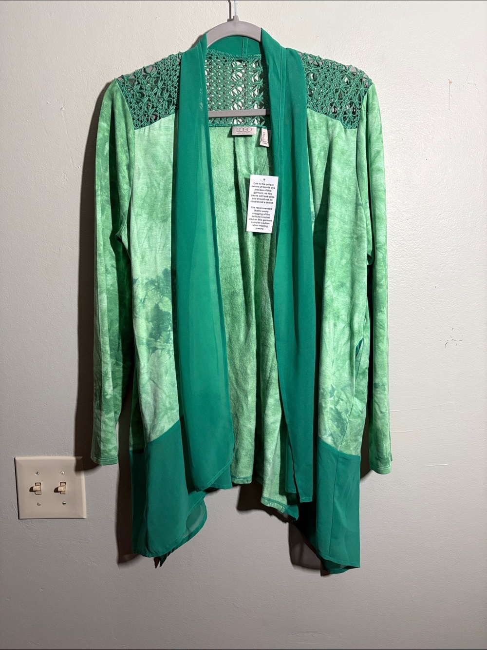 Logo hand tie-dye cardigan M NWT